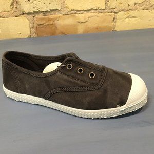 Cienta Brand Black Kids Shoes Canvas Slip On Natural Material 13, 2, 4